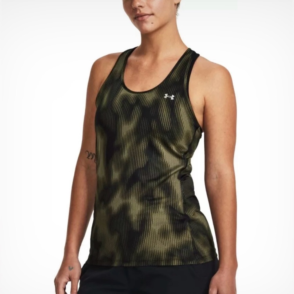 Under Armour Women's Racer Tank Top, Size: Medium, Color: Pink & White Tie Dye